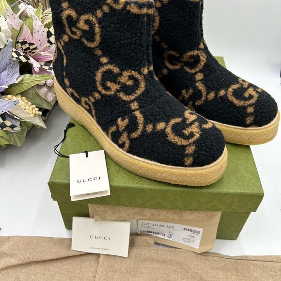 Men, Gucci, jumbo logo GG wool boots size 11.5!made in Italy - Picture 4 of 12